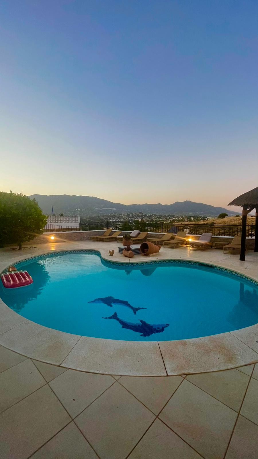 Pool with mountain views